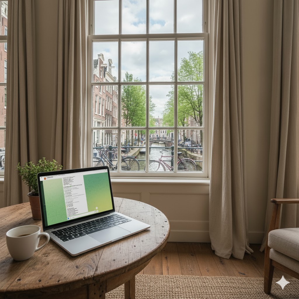 Founder using the CheckCarNow Telegram tool on a phone